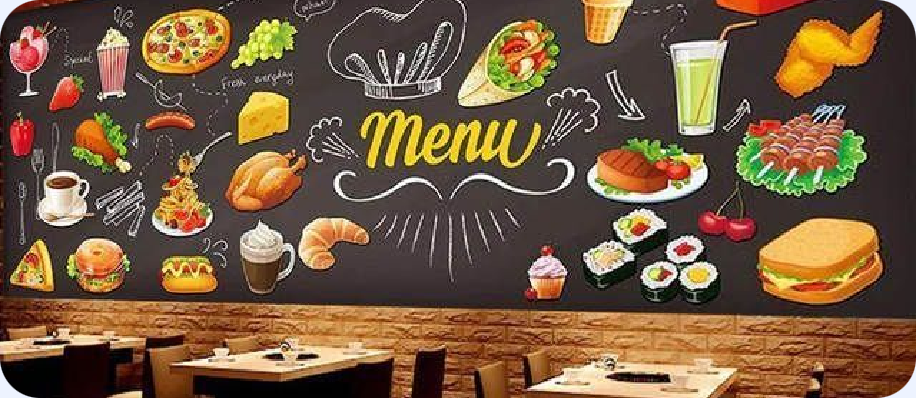 Menu for restaurant